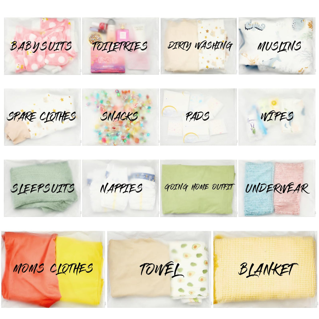 Huhumy 15-Piece Maternity Hospital Bag Set for Labor and Delivery