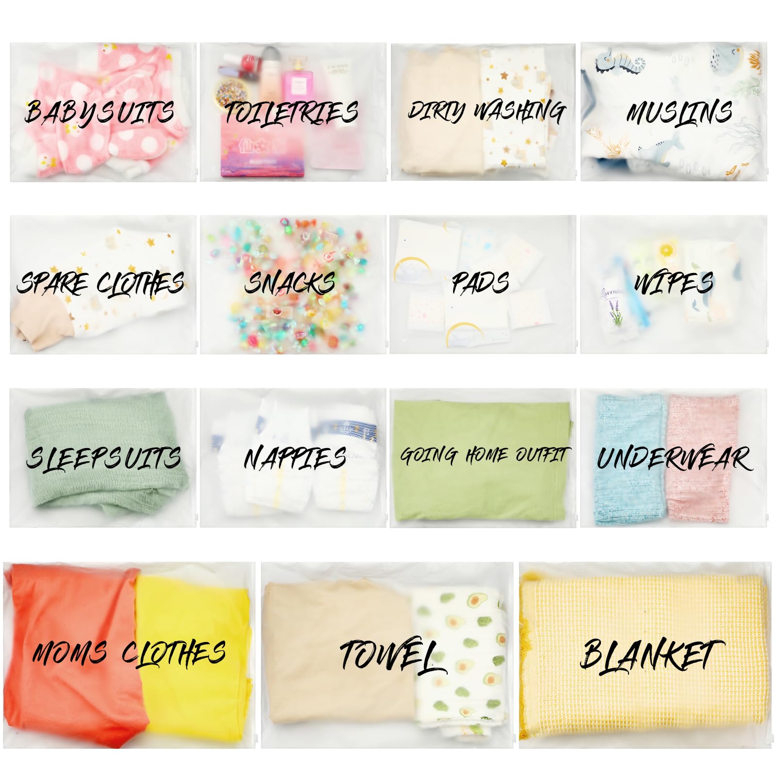 Huhumy 15-Piece Maternity Hospital Bag Set for Labor and Delivery