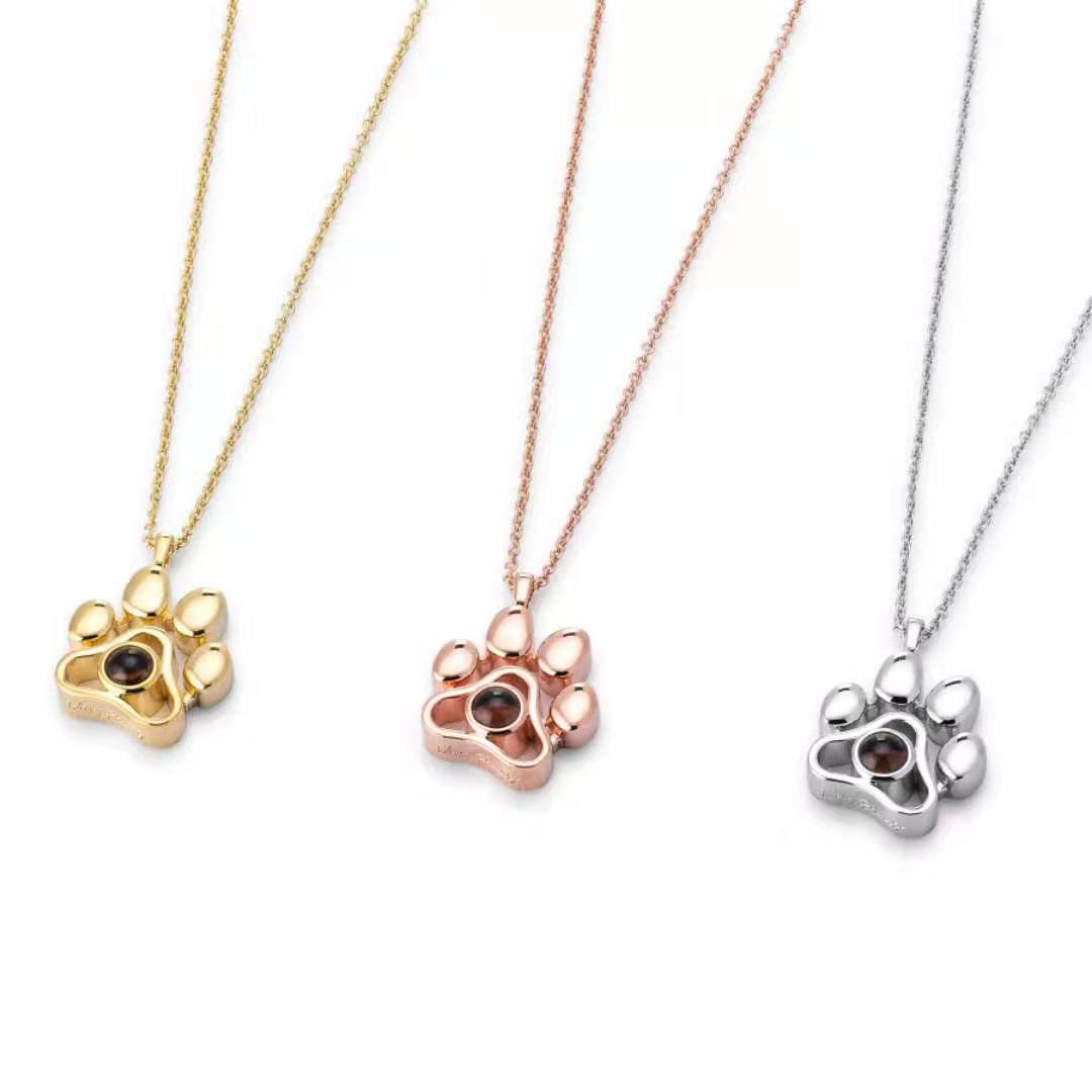 Projection Necklace with Custom Photo Feature paw