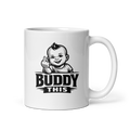 White Glossy Mug Buddy This Happy